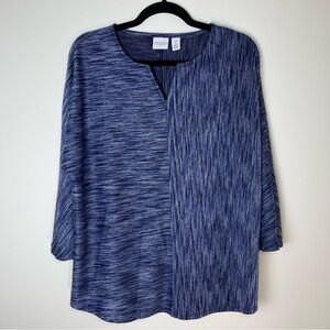 Weekends by Chico's | Blue 3/4 Length Sleeve Top | Large